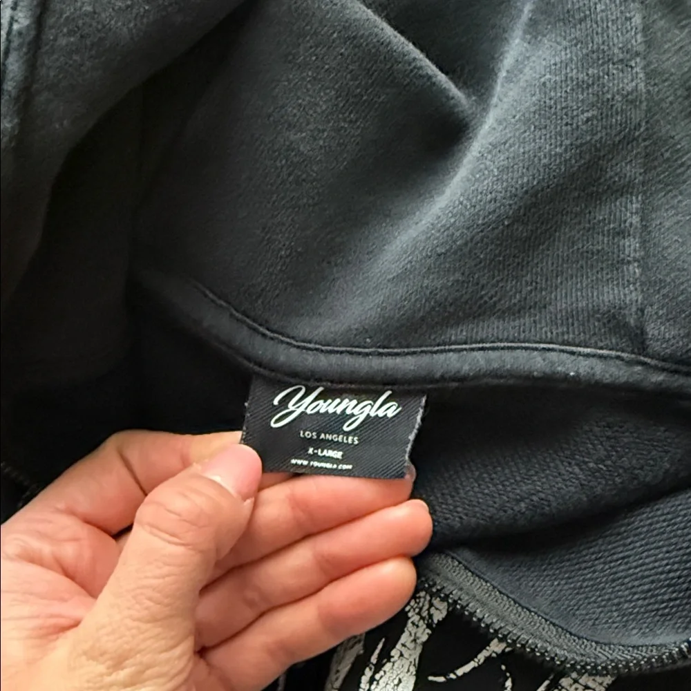 YoungLA Black Hoodie with White Graphic - Picture 2 of 2